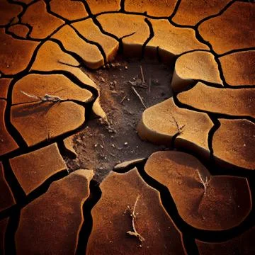 Brown cracked desert soil surface abstract background. Stock Illustration