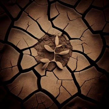 Brown cracked desert soil surface abstract background. Stock Illustration