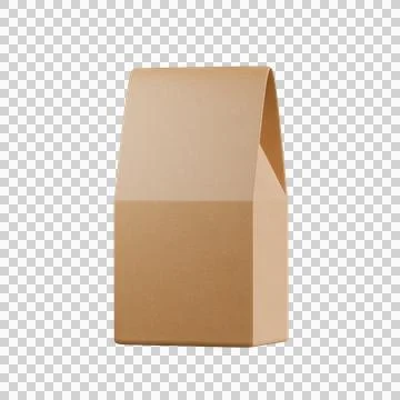 Brown craft paper bag packaging template transparent background. Packaging t Illustrazione stock