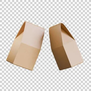 Brown craft paper bag packaging template transparent background. Packaging t Illustrazione stock