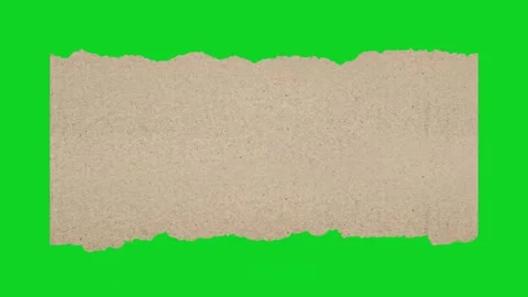 Brown craft paper horizontal banner torn edge revealing animated on green Stockbeeldmateriaal 335216477