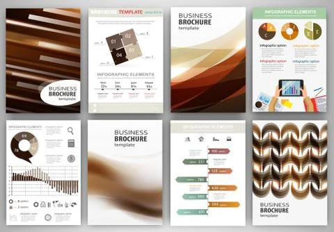 Brown creative backgrounds and abstract concept infographics Stock Illustration