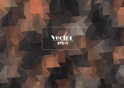 Brown crystal digital abstract vector image stylized from triangles Stock Illustration