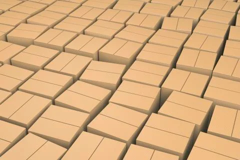 Brown cube boxes. Stock Illustration