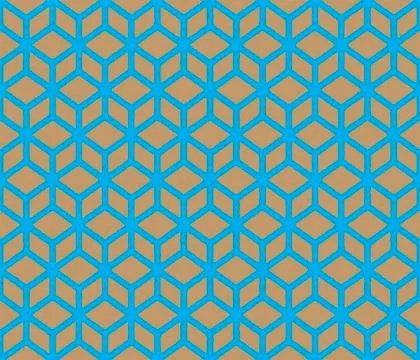 Brown cubes on blue background contour abstract geometrical cubes Illustrazione stock