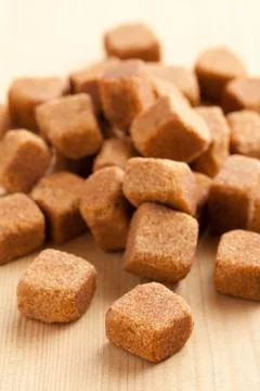 Brown cubes of sugar 스톡 사진