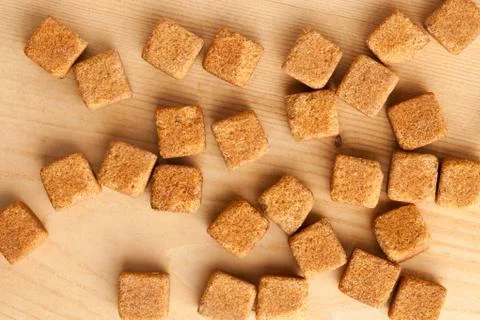 Brown cubes of sugar 스톡 사진