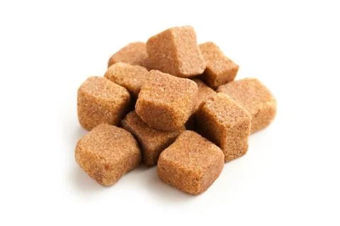 Brown cubes of sugar 스톡 사진