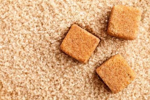Brown cubes of sugar 스톡 사진