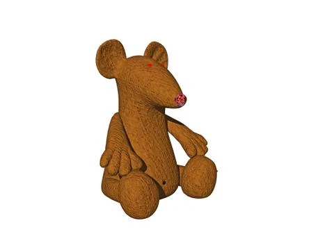 Brown cuddly fabric mouse Stock Illustration