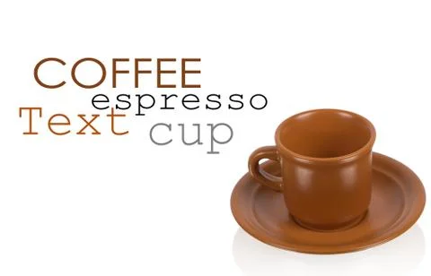 Brown cup on the white background Illustrazione stock