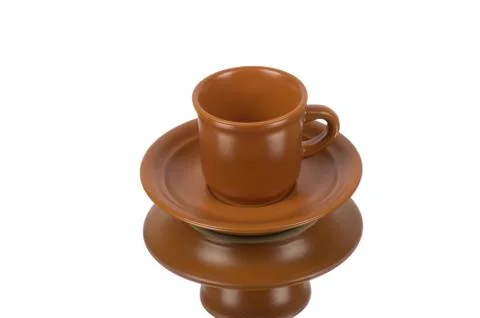 Brown cup on the white background Stock Photos