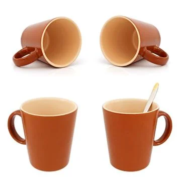 Brown cup on the white background Stock Photos