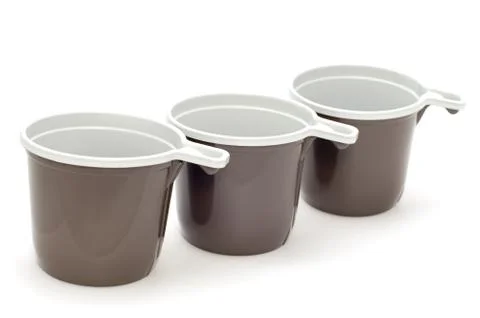 Brown cup on white Foto stock