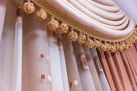 Brown curtain background Stock Photos