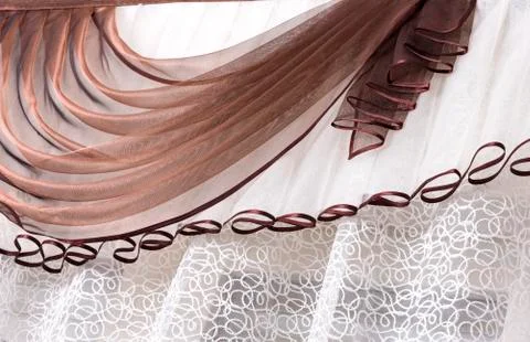 Brown curtain background Stock Photos