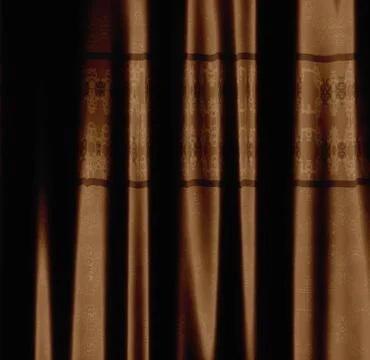 Brown curtain with pattern Stock Illustration