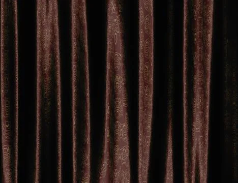 Brown curtain with pattern Illustrazione stock