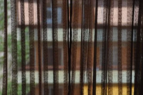 Brown curtains Stock-Fotos