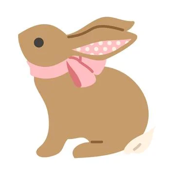 Brown Cute Easter Rabbit Illustration Ilustração Stock