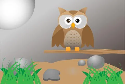Brown Cute Owl Stock Illustration