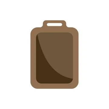 Brown cutting board with handle on white background Illustration