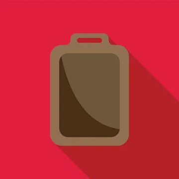 Brown cutting board on red background with long shadow Stock Illustration