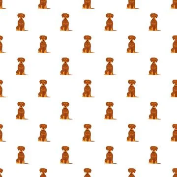 Brown dachshund dog seamless pattern illustration background Stock Illustration
