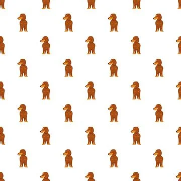 Brown dachshund puppy pattern standing on background Stock Illustration