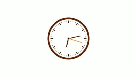 Brown dark counting down clock isolated on white background Stock Illustration