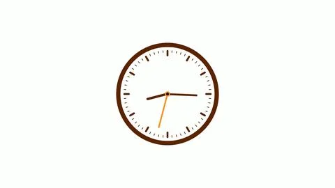 Brown dark counting down clock isolated on white background Stock Illustration