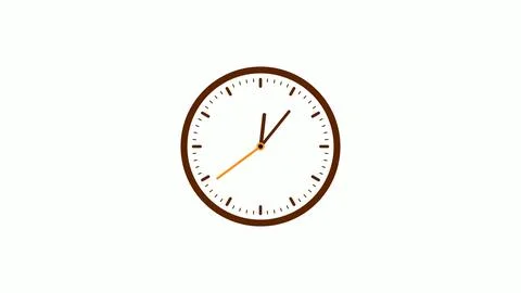 Brown dark counting down clock isolated on white background Stock Illustration