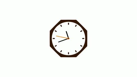 Brown dark counting down clock isolated on white background Stock Illustration