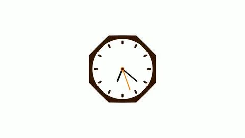 Brown dark counting down clock isolated on white background Stock Illustration
