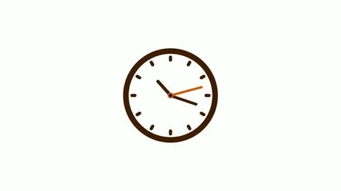 Brown dark counting down clock on white background Stock Illustration