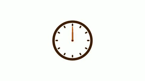Brown dark counting down clock on white background Stock Illustration