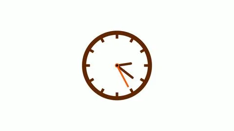 Brown dark counting down clock on white background Stock Illustration