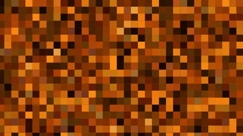 Brown dark orange pixelated screen with seamless loop of fast chaotic blinking 스톡 동영상 293744388