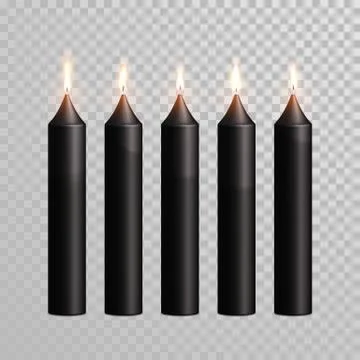 Brown decorative candle light vector isolated set Illustration