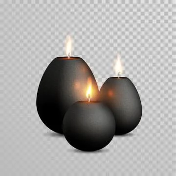 Brown decorative candle light vector isolated set Stock Illustration