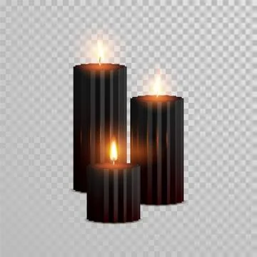 Brown decorative candle light vector isolated set Illustration