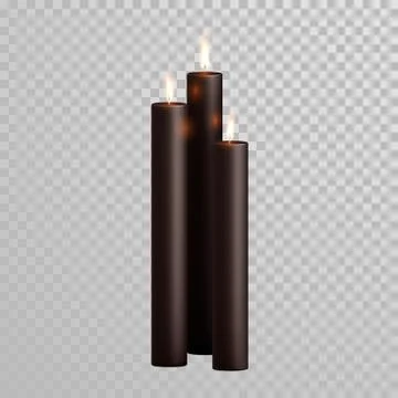 Brown decorative candle light vector isolated set Stock Illustration