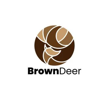 Brown deer logo Stock Illustration