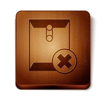 Brown Delete envelope icon isolated on white background. Delete or error letter Stock Illustration