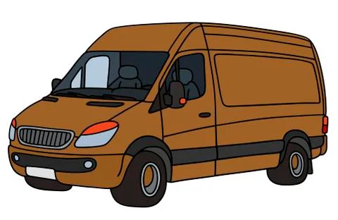 Brown delivery car Stock Illustration