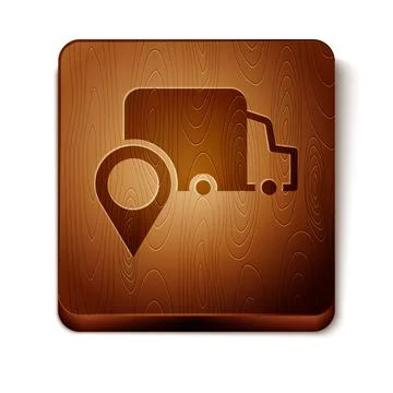 Brown Delivery tracking icon isolated on white background. Parcel tracking 스톡 일러스트