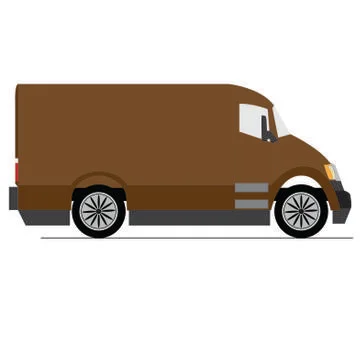 Brown delivery truck Stock Illustration