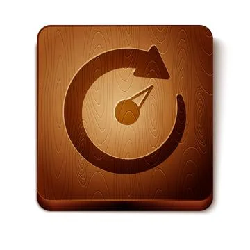 Brown Digital speed meter icon isolated on white background. Global network h Stock Illustration
