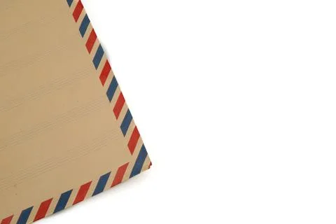 Brown document postcard envelope on isolated white background. Stock Photos