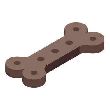 Brown dog biscuit in bone shape lying on white background Illustrazione stock